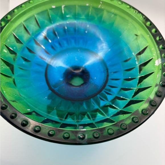 Elegant Green and Blue Glass Bowl - Picture 5 of 14